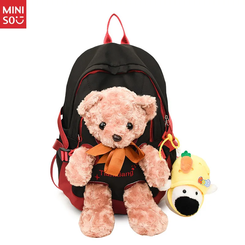 Плюшевый рюкзак miniso tie bear |   милая плюшевая кукла - Фотография_5