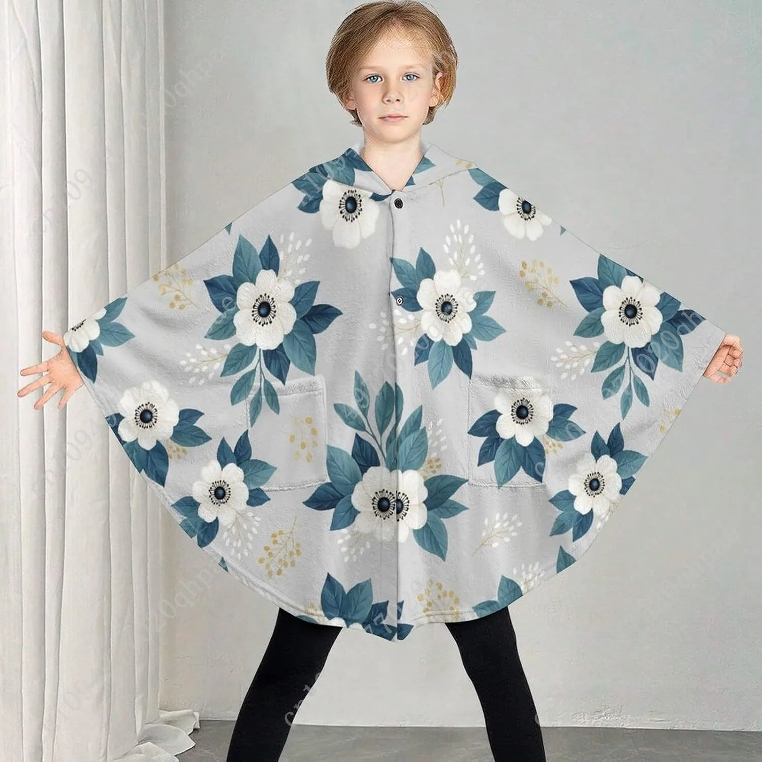 Уютный фланелевой свитер с цветочным узором - Фотография_2