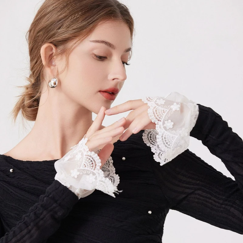 Сказочное кружево с выдолбленными искусственными рукавами - Фотография_2