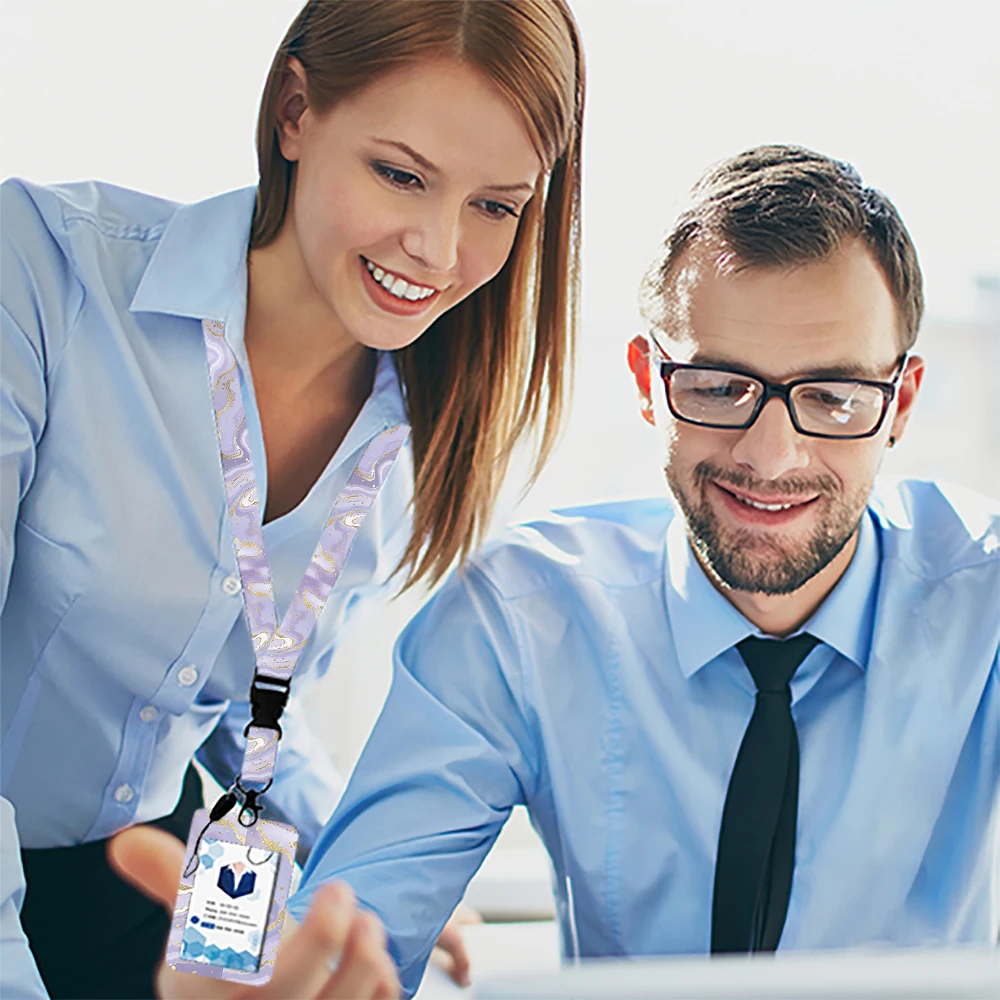 Простой держатель для карт с мраморным сердцем и радугой - Фотография_5