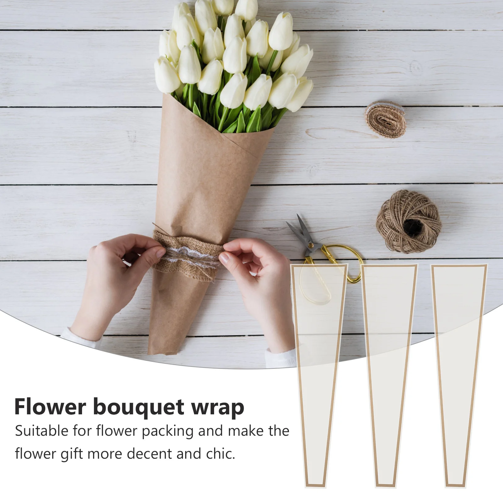 Пакеты для упаковки цветов с одним розовым рукавом для букетов - Фотография_4