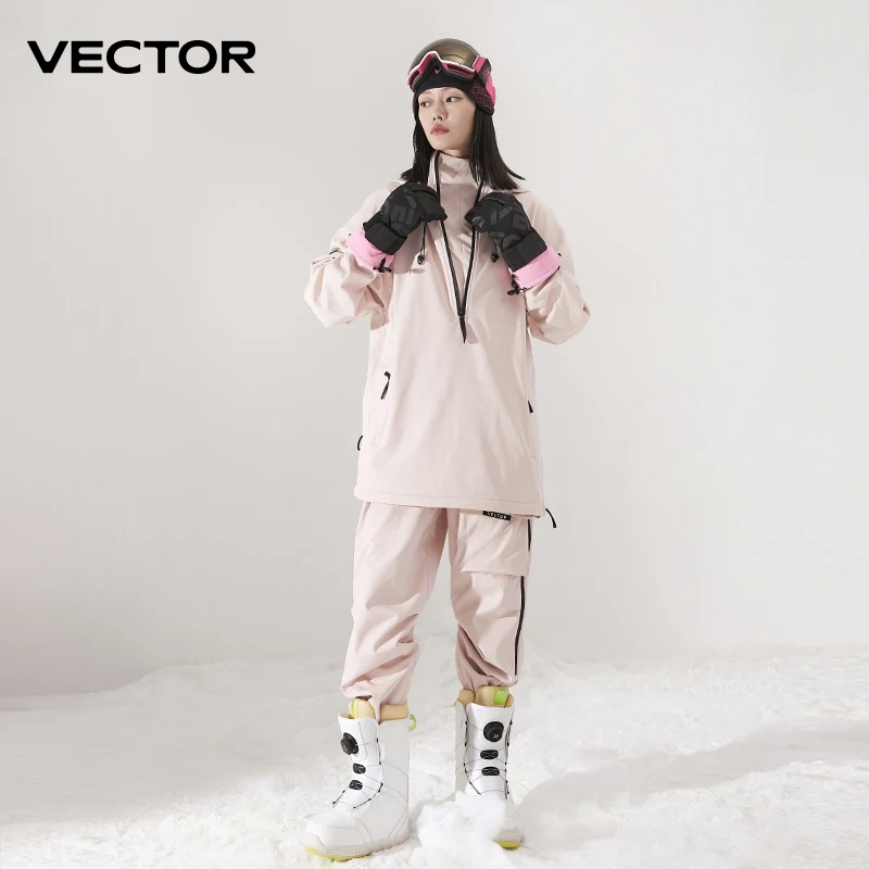 Vector мужская и женская однотонная лыжная куртка - Фотография_4