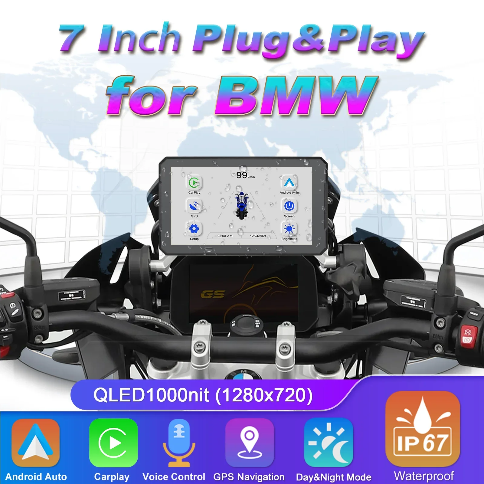 7-дюймовый gps-мотоцикл для bmw