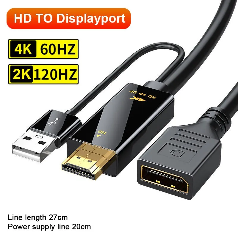 Адаптер hd displayport 4k @ 60 гц с usb-кабелем питания - Фотография_2