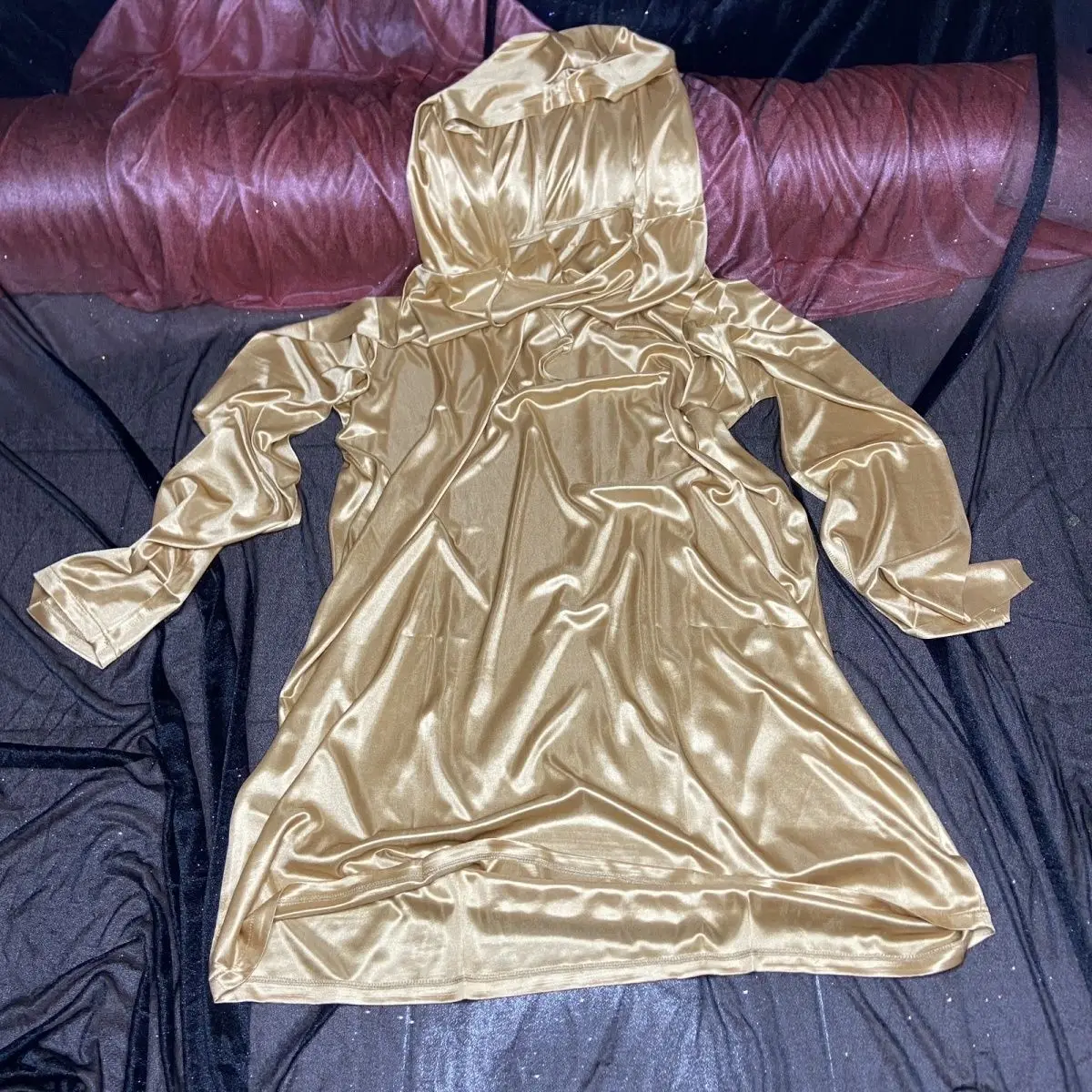 Glossy sexy men women satin hoodies