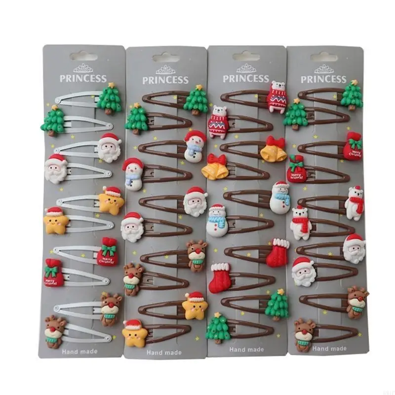 Шт. рождественские заколки для волос для девочек с праздничной тематикой - Фотография_3