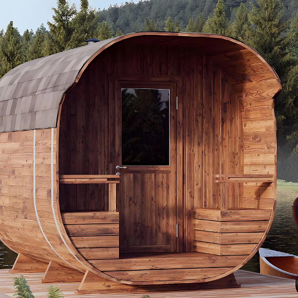 Оптовая и индивидуальная 4-местная уличная традиционная сауна - Фотография_2