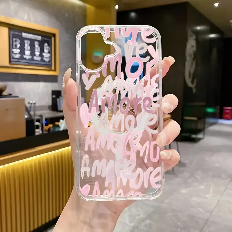 Чехол для телефона amore-love romantic pink lettering для iphone 17 - Фотография_4
