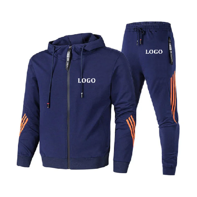 Весенне-осенний комплект с капюшоном и рисунком логотипа - Фотография_6