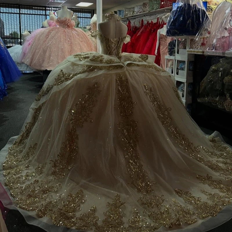 Платье quinceanera цвета шампанского - Фотография_2