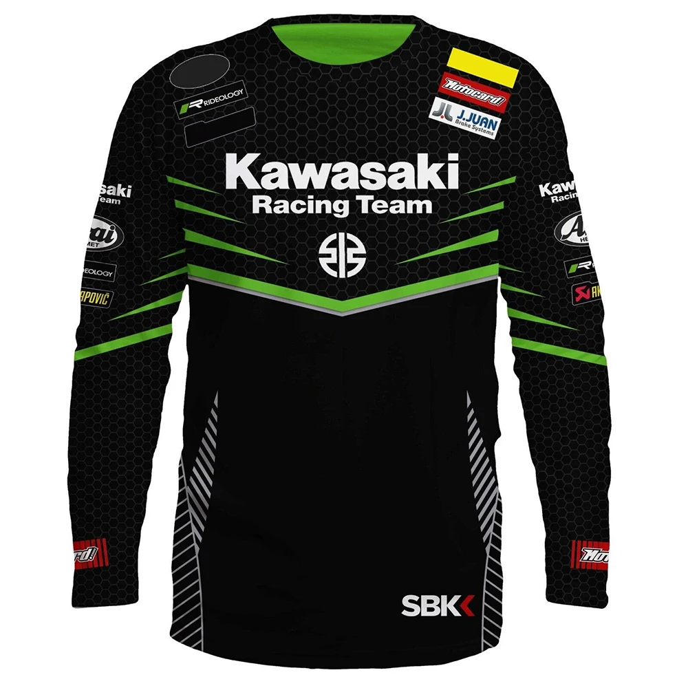 Мужская футболка kawasaki motorcycle racing team с длинным рукавом - Фотография_4