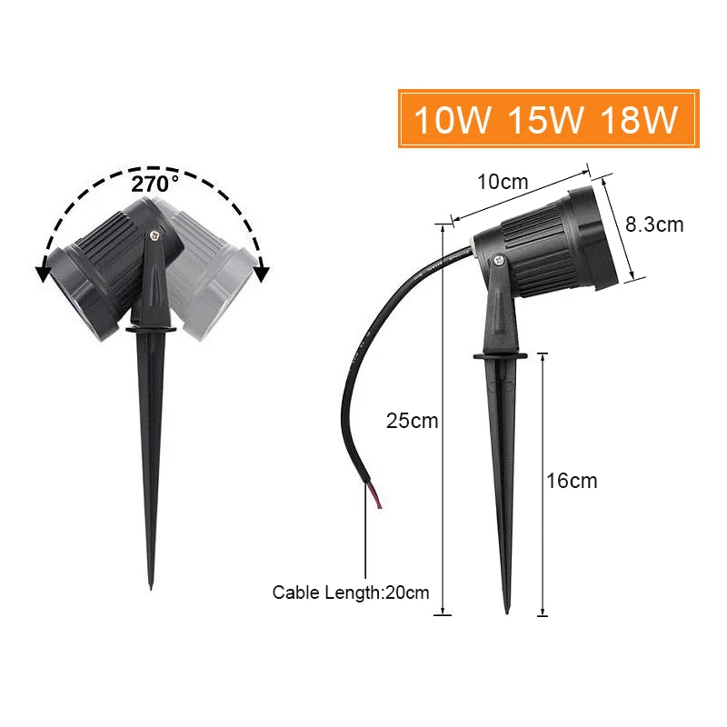 Светодиодный светильник cob для газона с шипами 7 вт - Фотография_4