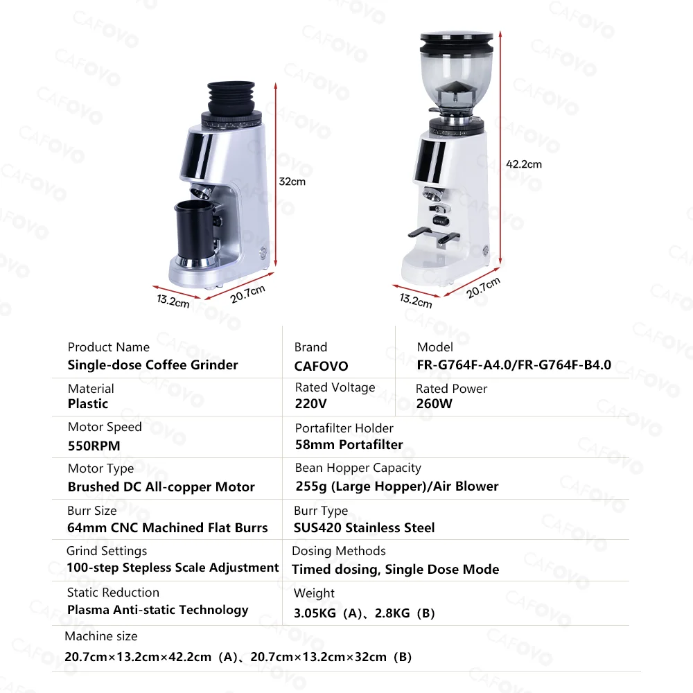 Cafovo g764f кофемолка с плоскими жерновами - Фотография_6