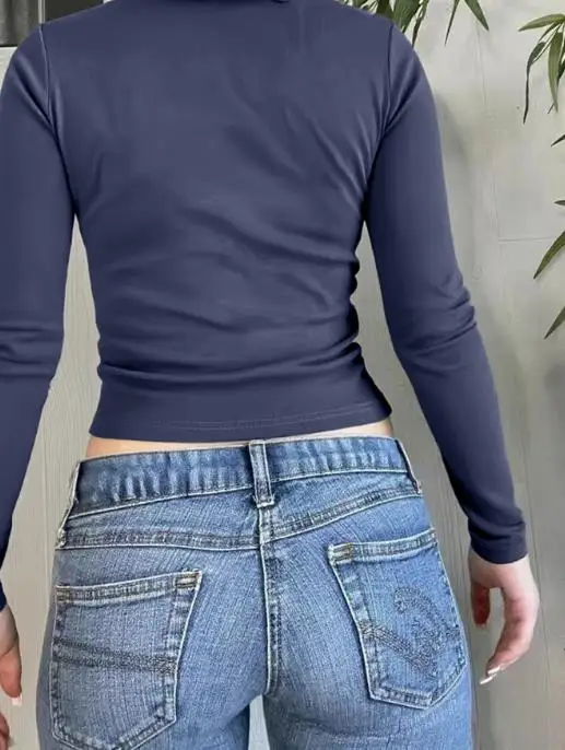 Женская жилетка на пуговицах с длинными рукавами в стиле y2k spicy girl - Фотография_5