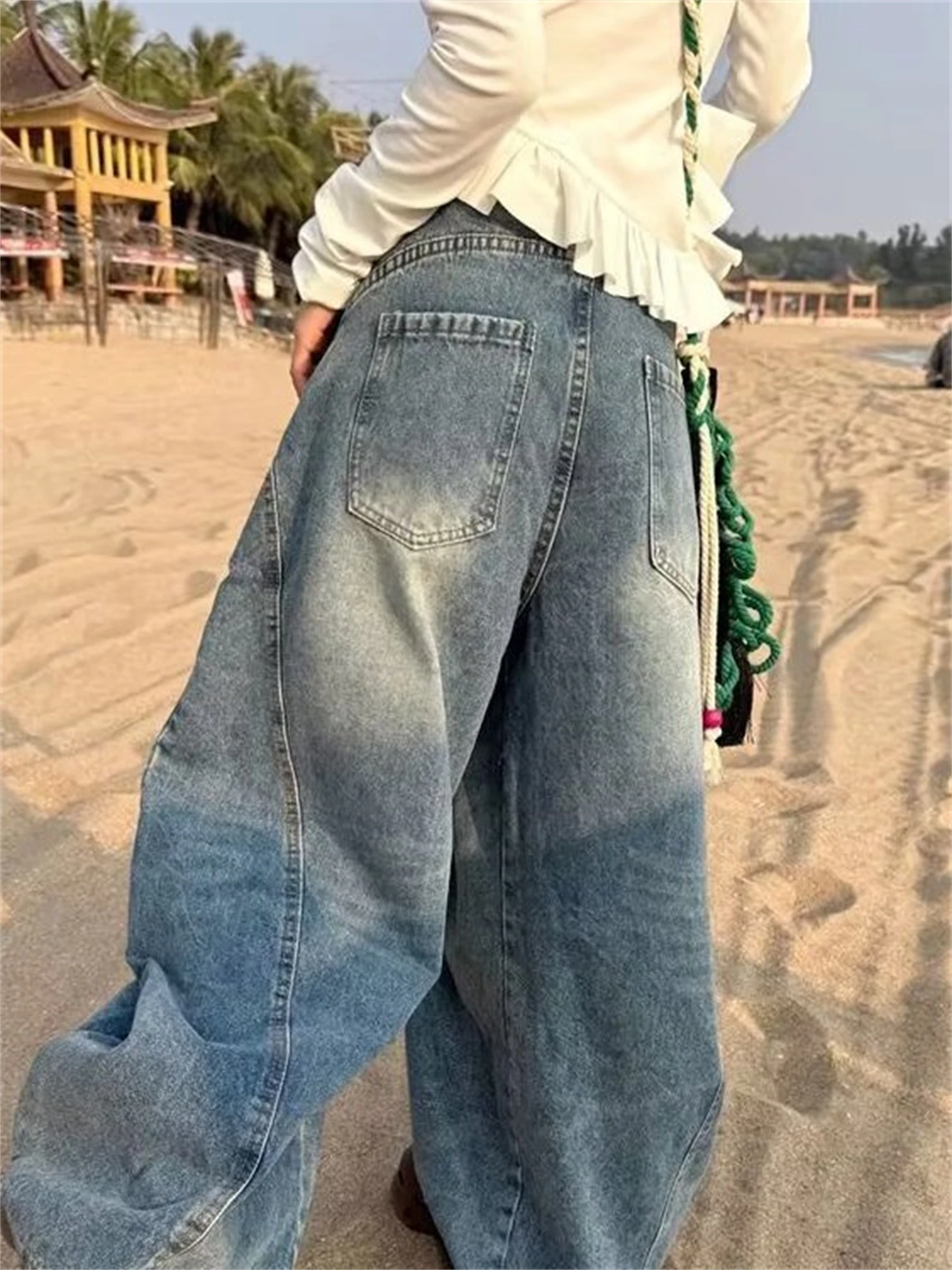 Y2k женские светло-голубые винтажные - Фотография_2