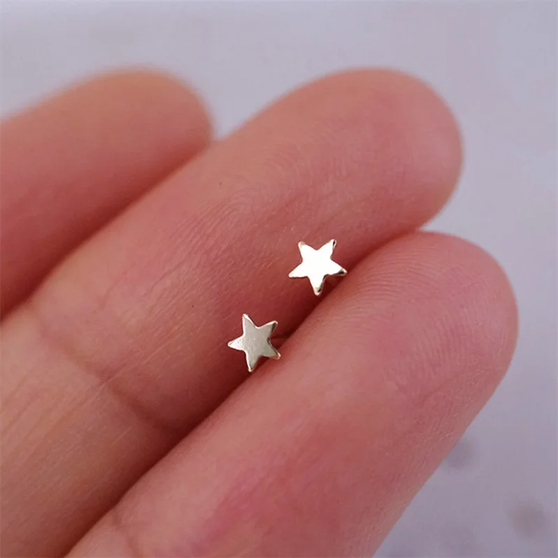 Серьги-гвоздики со звездами из 14-каратного золота - Фотография_4