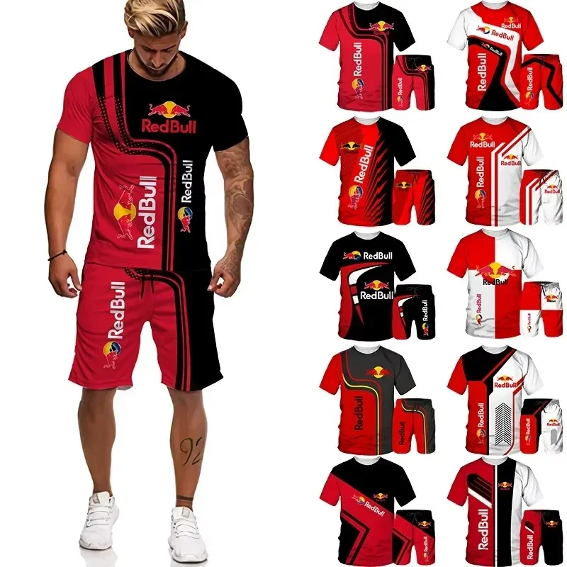 Года, летняя брендовая мужская футболка с 3d принтом red bull