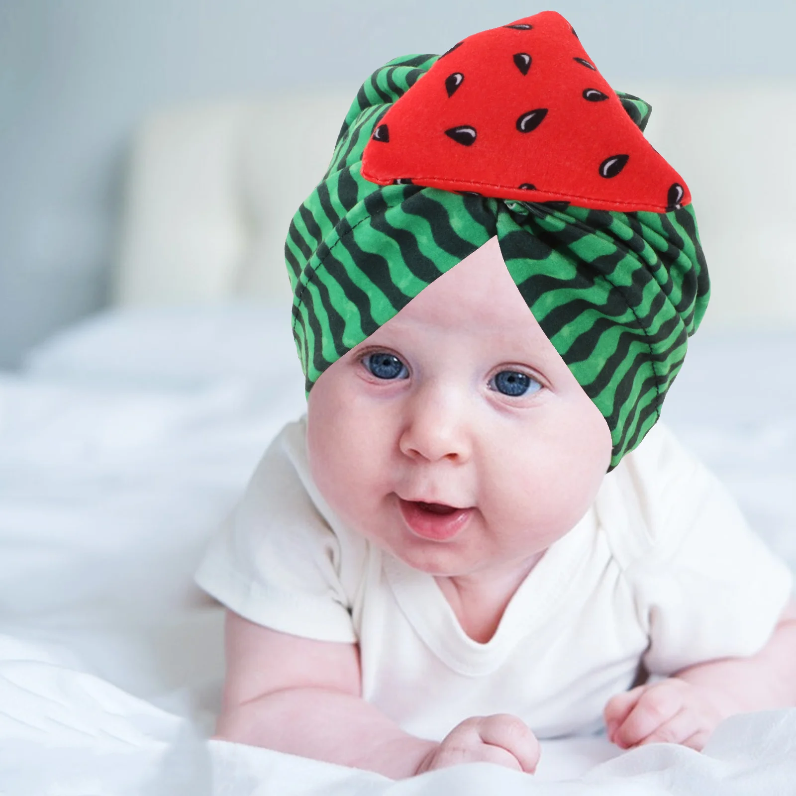 Детский тюрбан с рисунком арбуза для новорожденных - Фотография_3