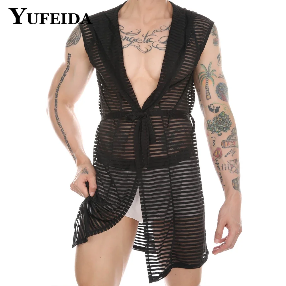Yufeida мужские прозрачные халаты