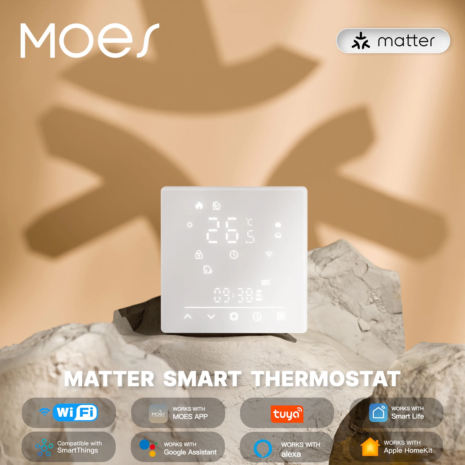 Moes tuya matter wi-fi умный термостат
