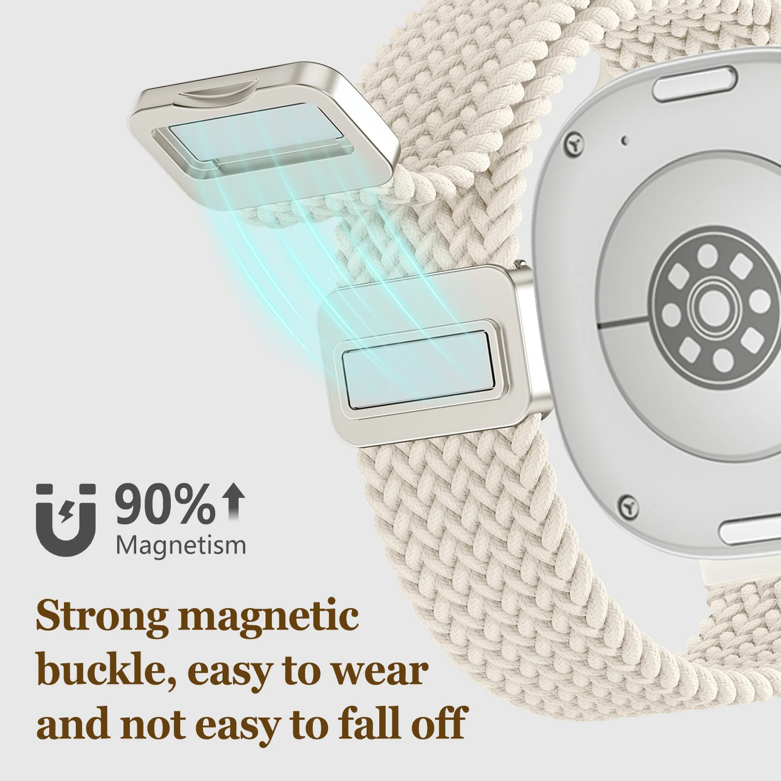 Магнитный плетеный ремешок для samsung galaxy watch 8 - Фотография_5