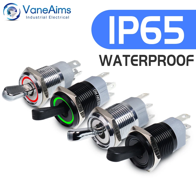 16 мм металлический тумблер водонепроницаемый