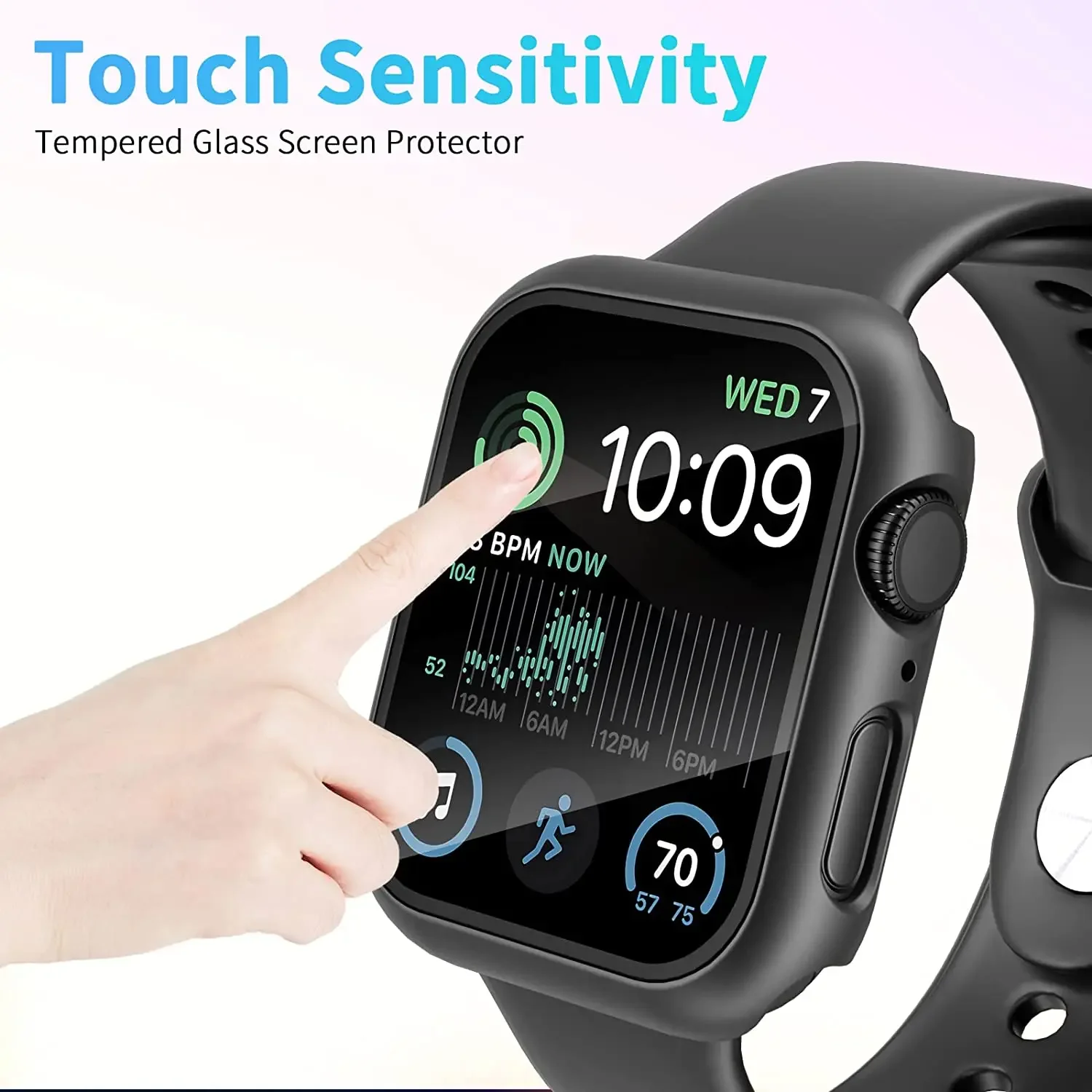 Закаленное стекло + чехол для apple watch 9 8 7 45 мм 41 мм - Фотография_5