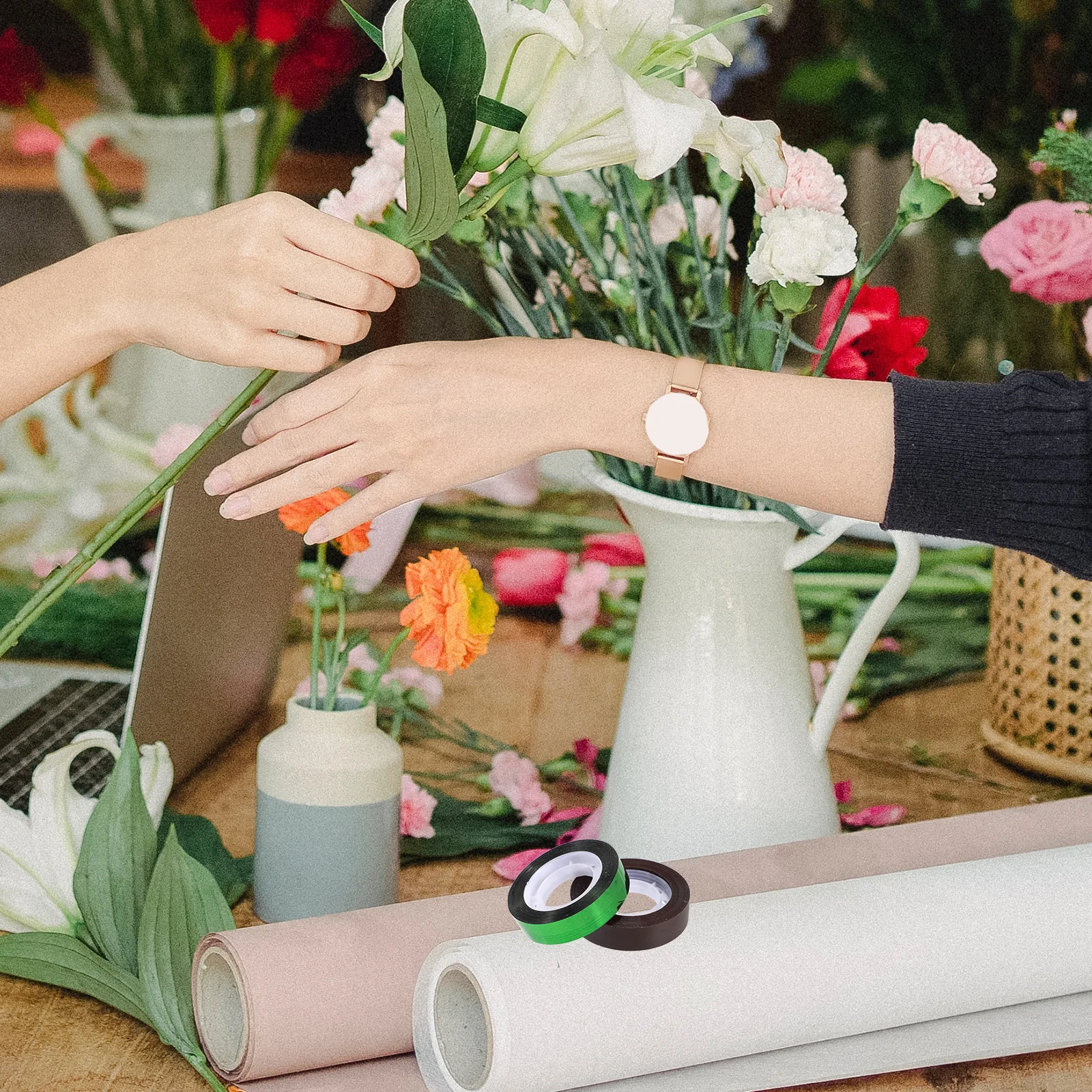 Коричневая цветочная лента - Фотография_3