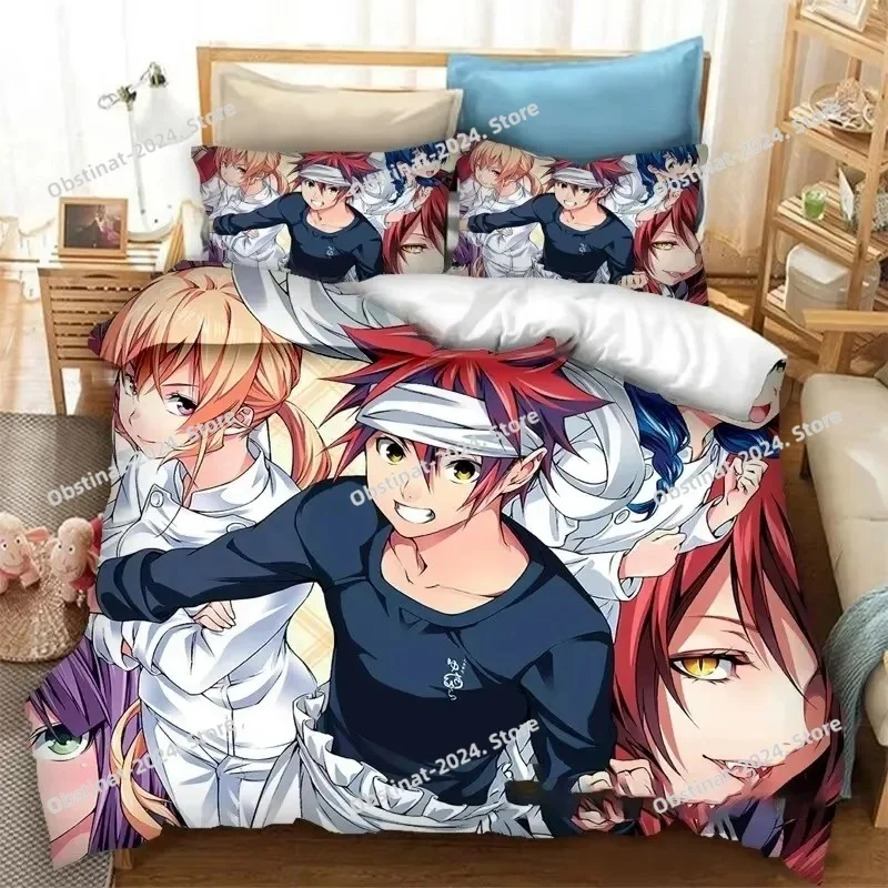 3d аниме еда войны! постельный комплект с принтом shokugeki no soma - Фотография_5