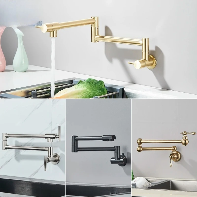 Хромированный черный настенный смеситель - Фотография_5