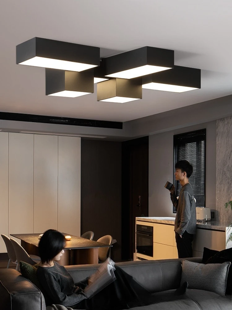 Геометрический квадратный светильник для гостиной - Фотография_3