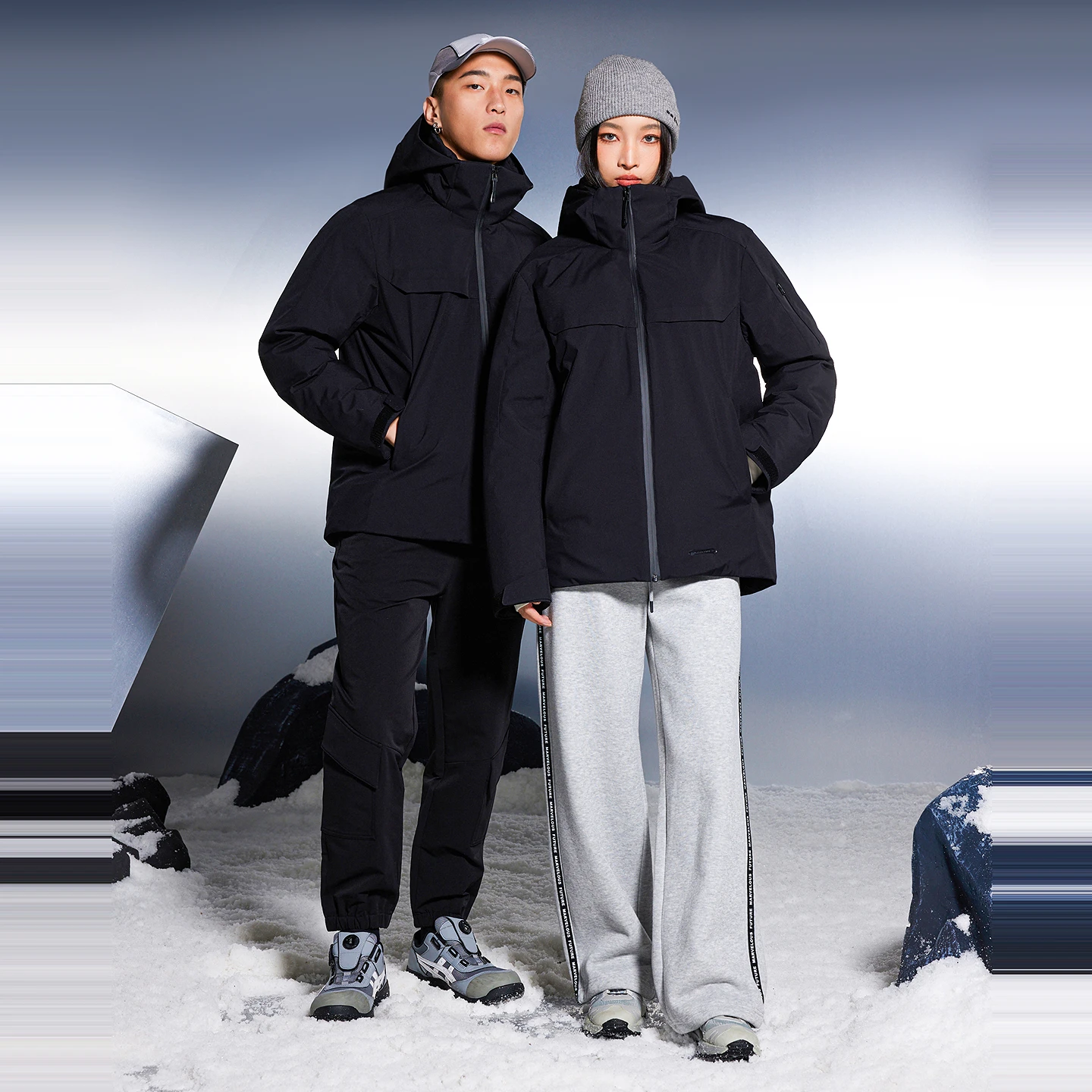 Metersbonwe, однотонный пуховик унисекс с воротником-стойкой и капюшоном - Фотография_5