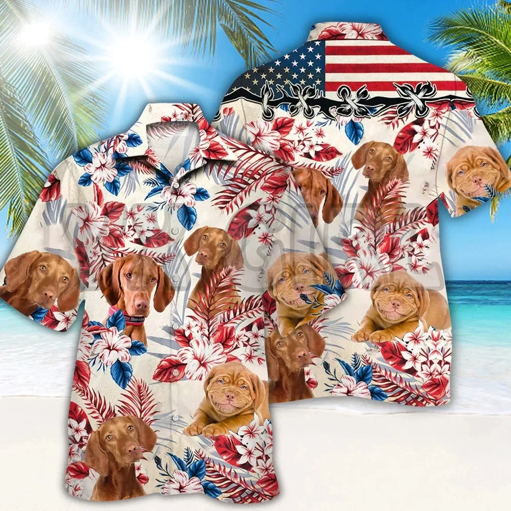 Гавайская рубашка vizsla с 3d принтом