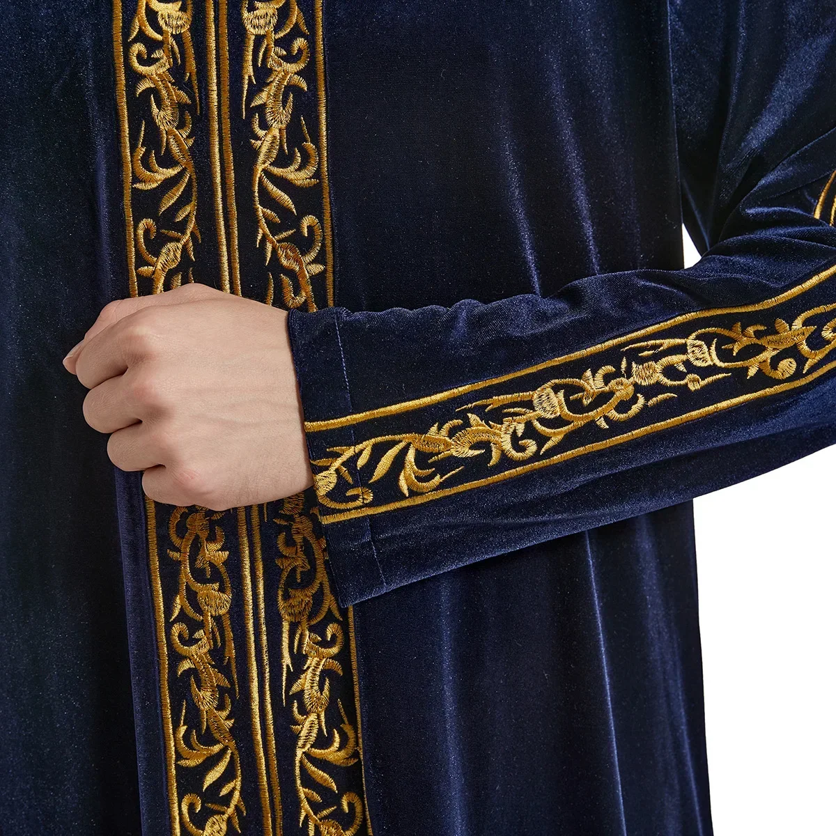 Мужской вышитый воротник-стойка ramadan thobe - Фотография_3