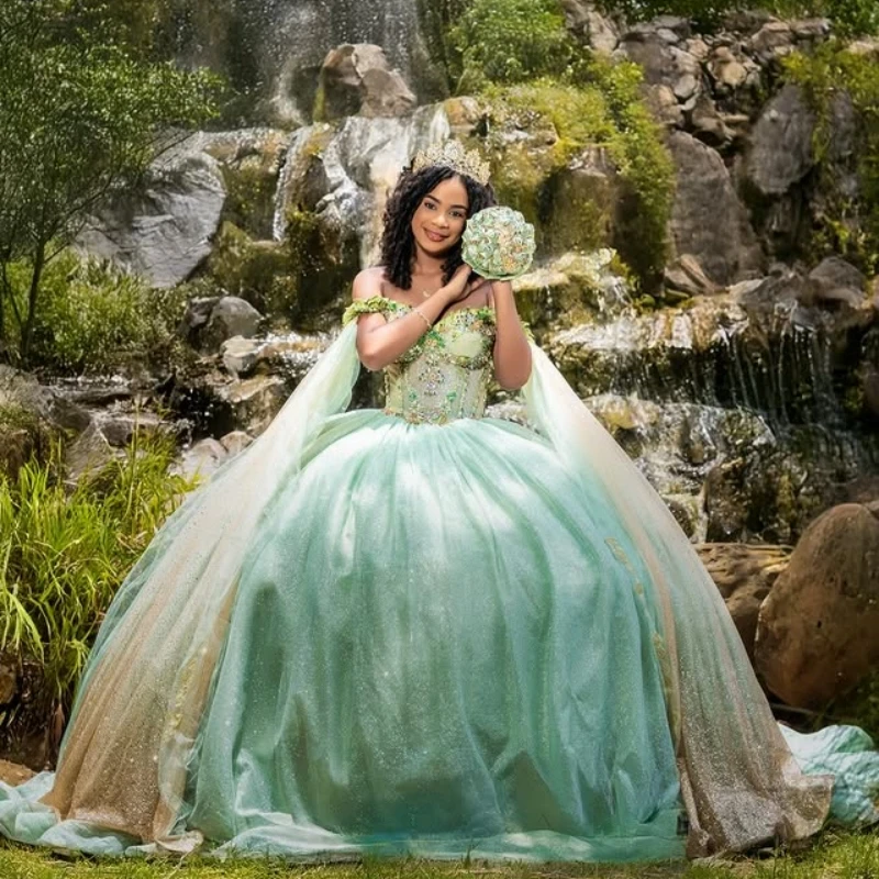 Блестящие мятно-зеленые платья - Фотография_6