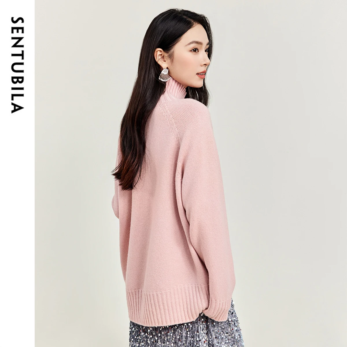 Sentubila женский свитер с воротником из 100% шерсти - Фотография_2