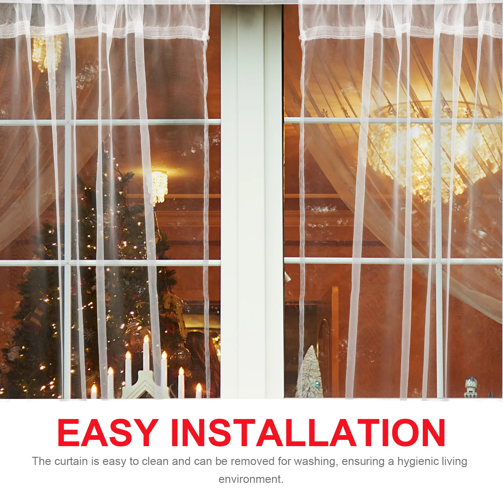 Белые прозрачные шторы на окно