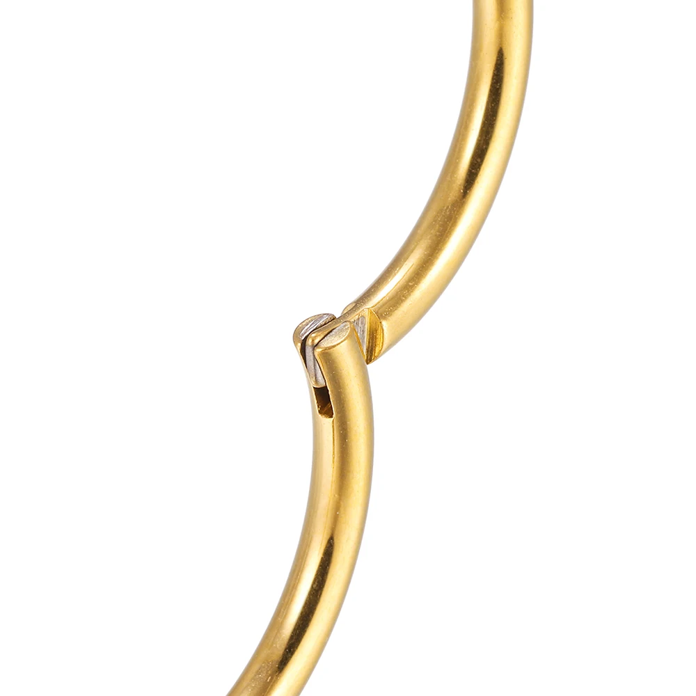 Круглые серьги-кольца из нержавеющей стали золотого цвета - Фотография_5