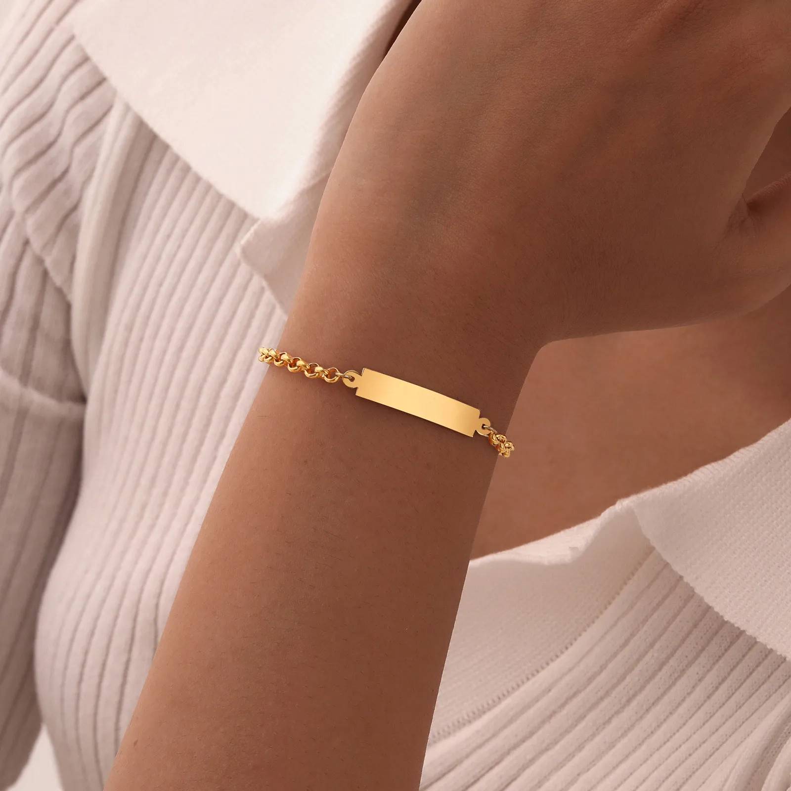 Браслеты vnox с бесплатной гравировкой имени и даты для женщин и девочек - Фотография_3