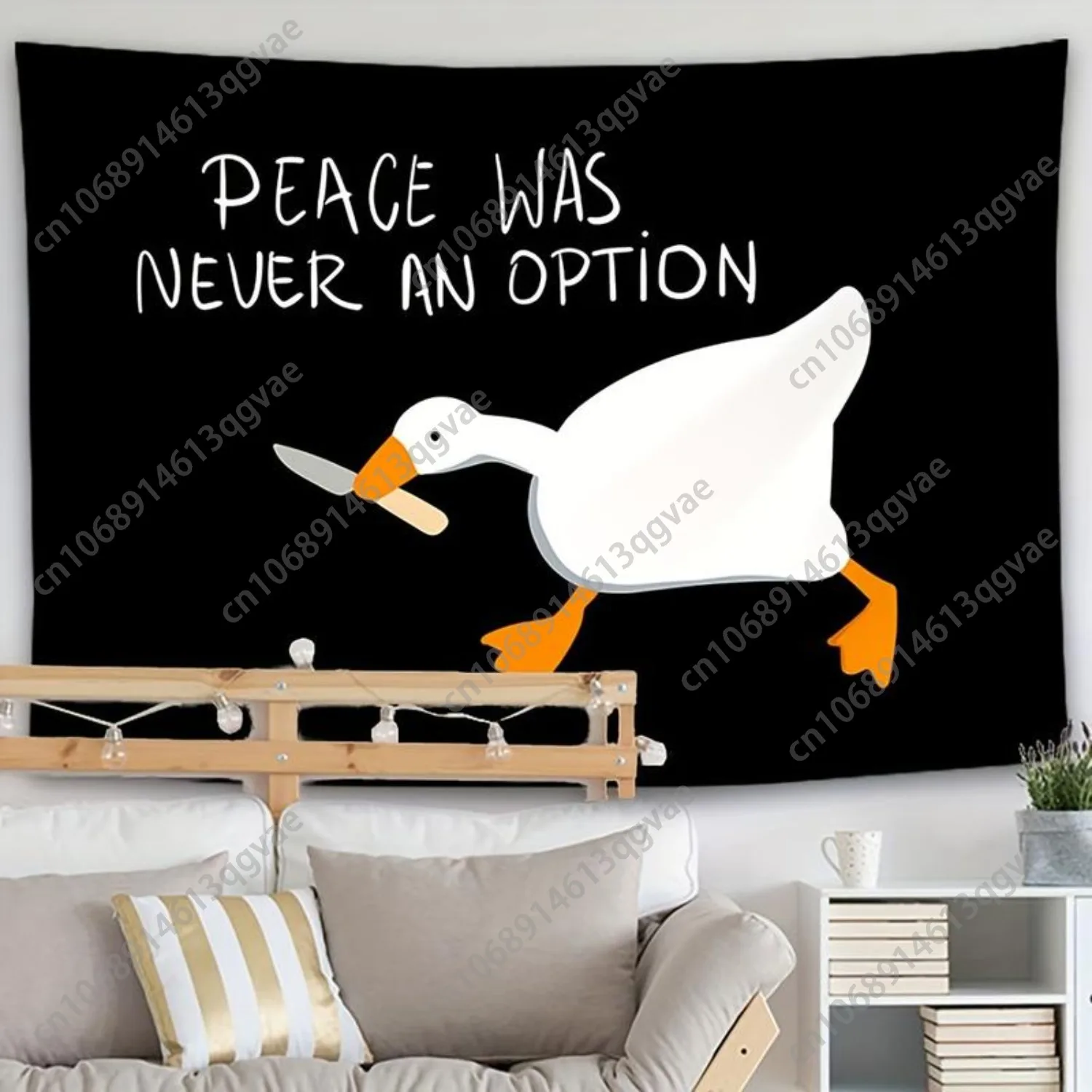 «мир никогда не был вариантом» гобелен с изображением гуся - Фотография_2