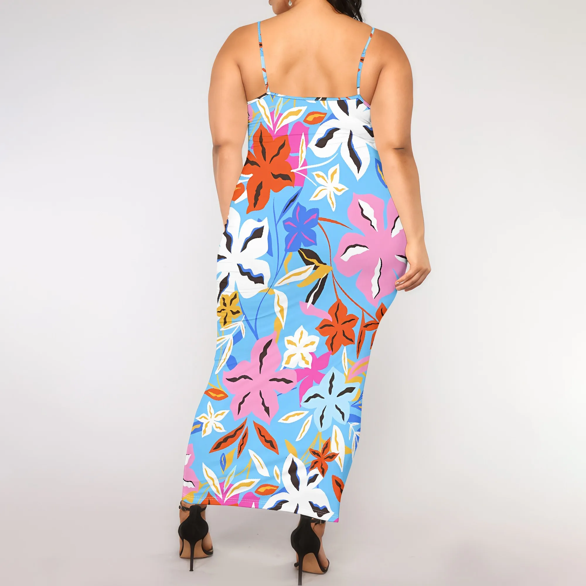 Плюс размер красочный цветочный - Фотография_6