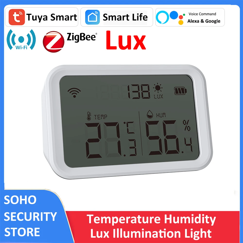 Tuya wi-fi zigbee lcd датчик температуры