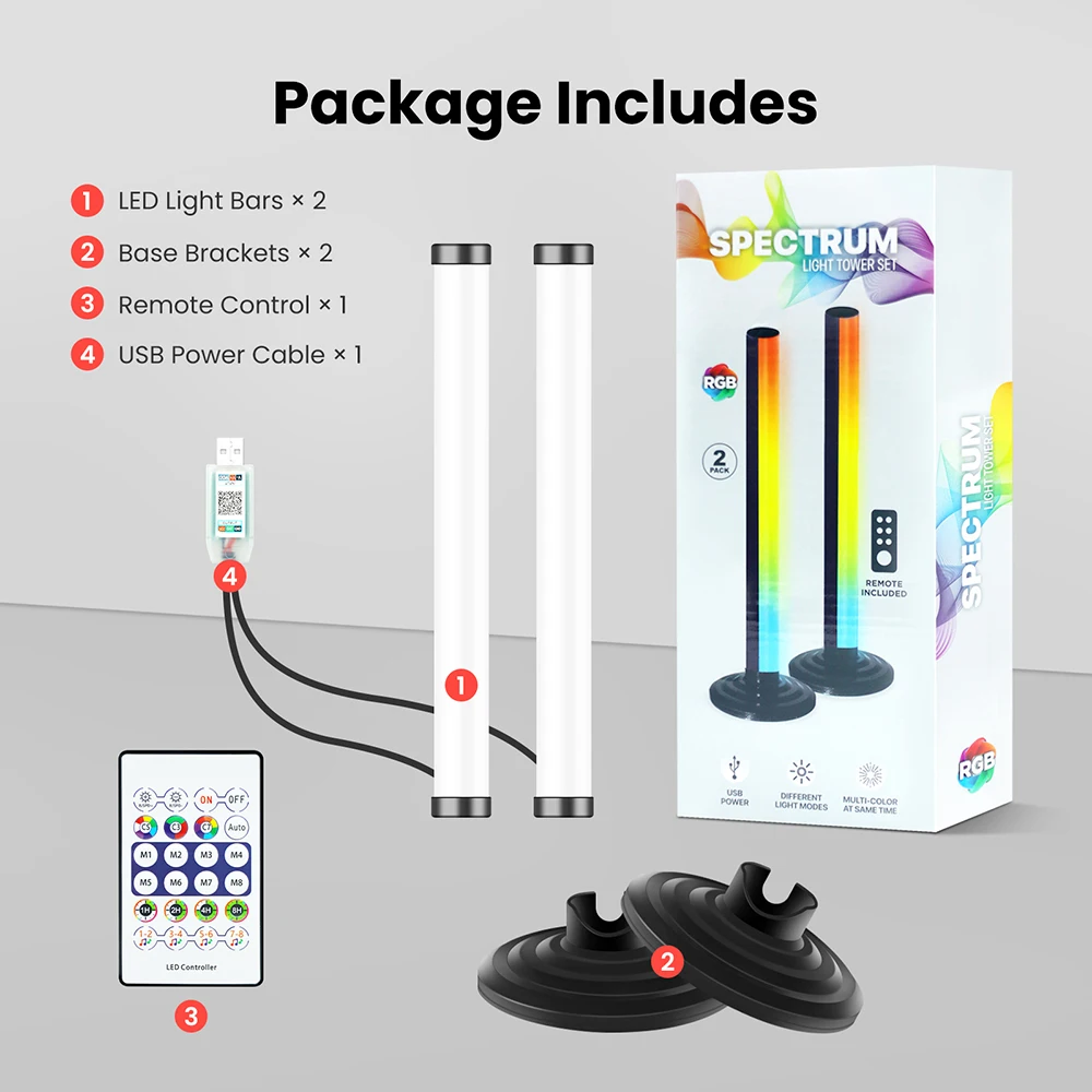 5 в usb bluetooth rgb светодиодный торшер - Фотография_5