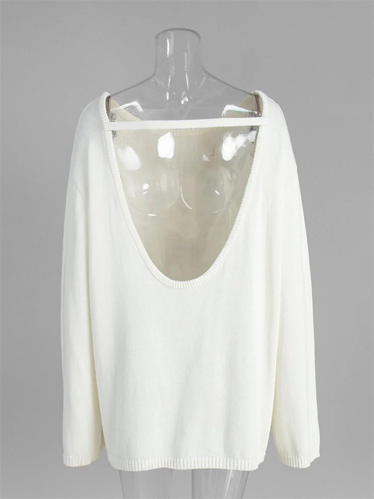 Tossy женский свободный вязаный свитер с открытой спиной - Фотография_5