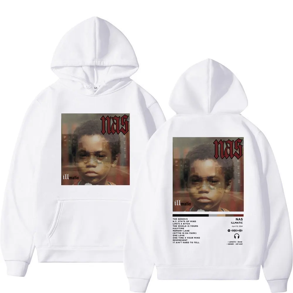 Худи с принтом альбома rapper nas illmatic для мужчин и женщин - Фотография_2