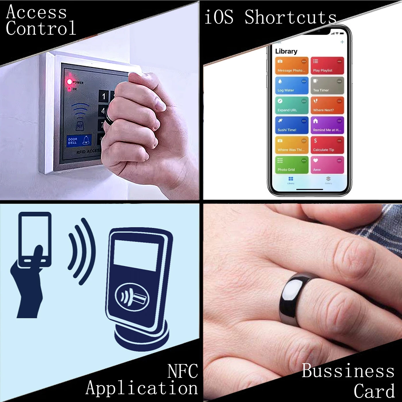Полностью керамическое интеллектуальное кольцо ntag215 nfc - Фотография_3