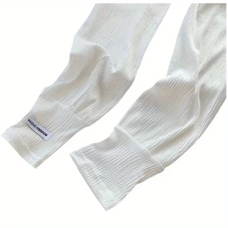 Тщательно выбранные плиссированные солнцезащитные рукава из ледяного шелка - Фотография_5