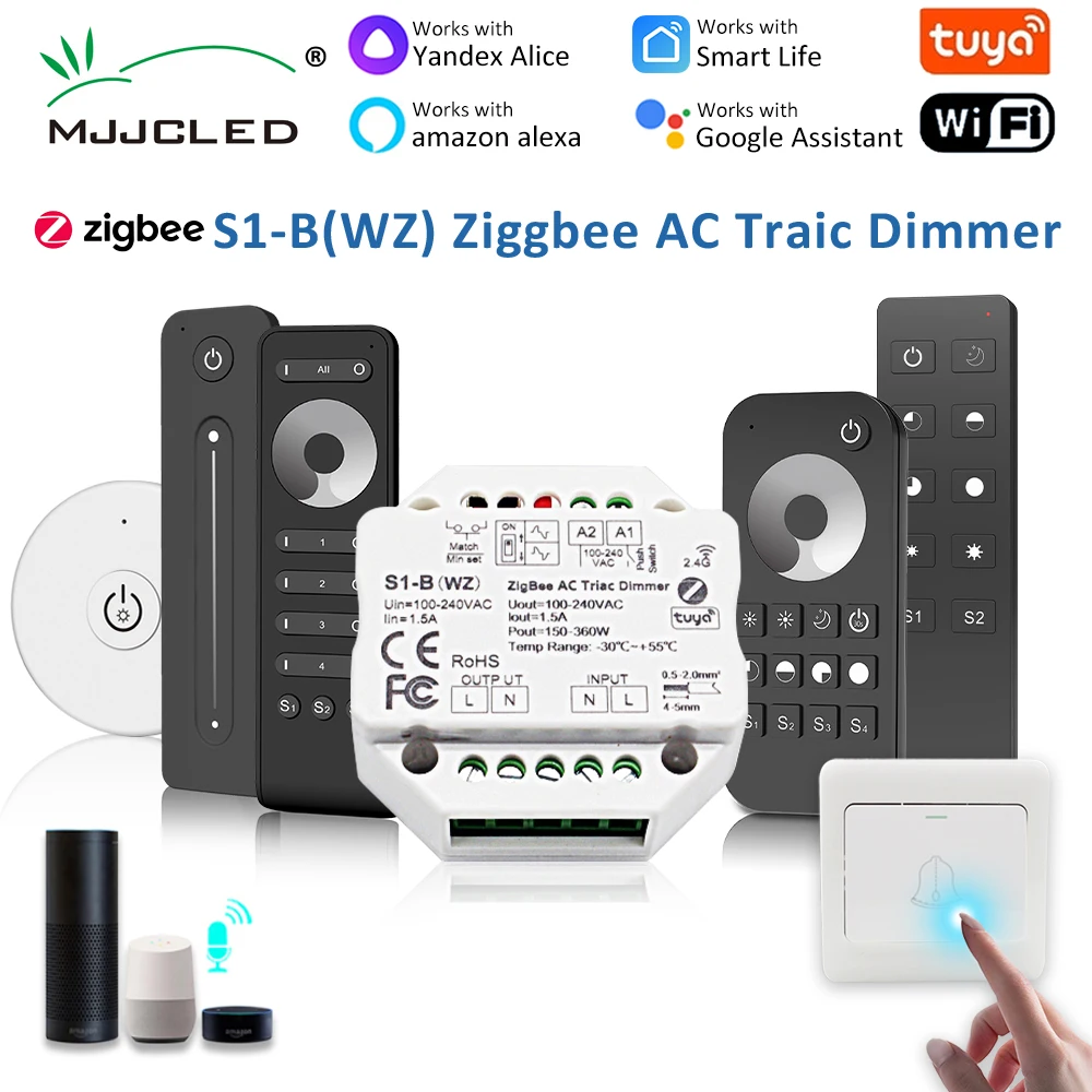Tuya zigbee диммер 220 в 230 в 110 в wi-fi rf 2