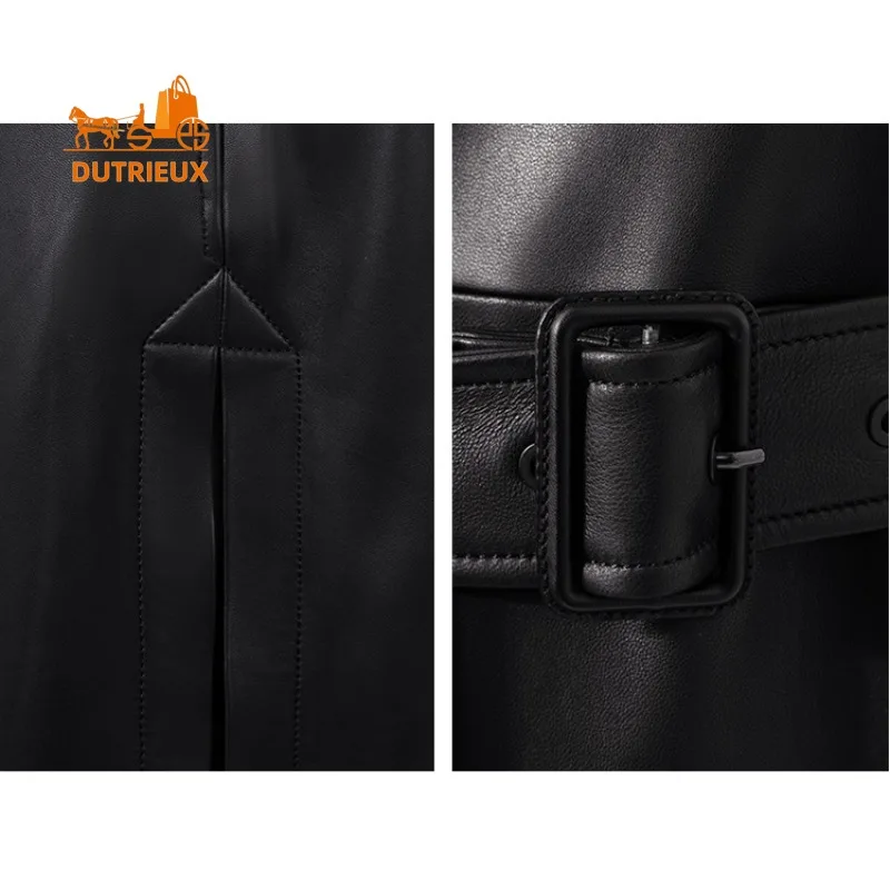 Осенне-зимняя женская длинная кожаная - Фотография_6