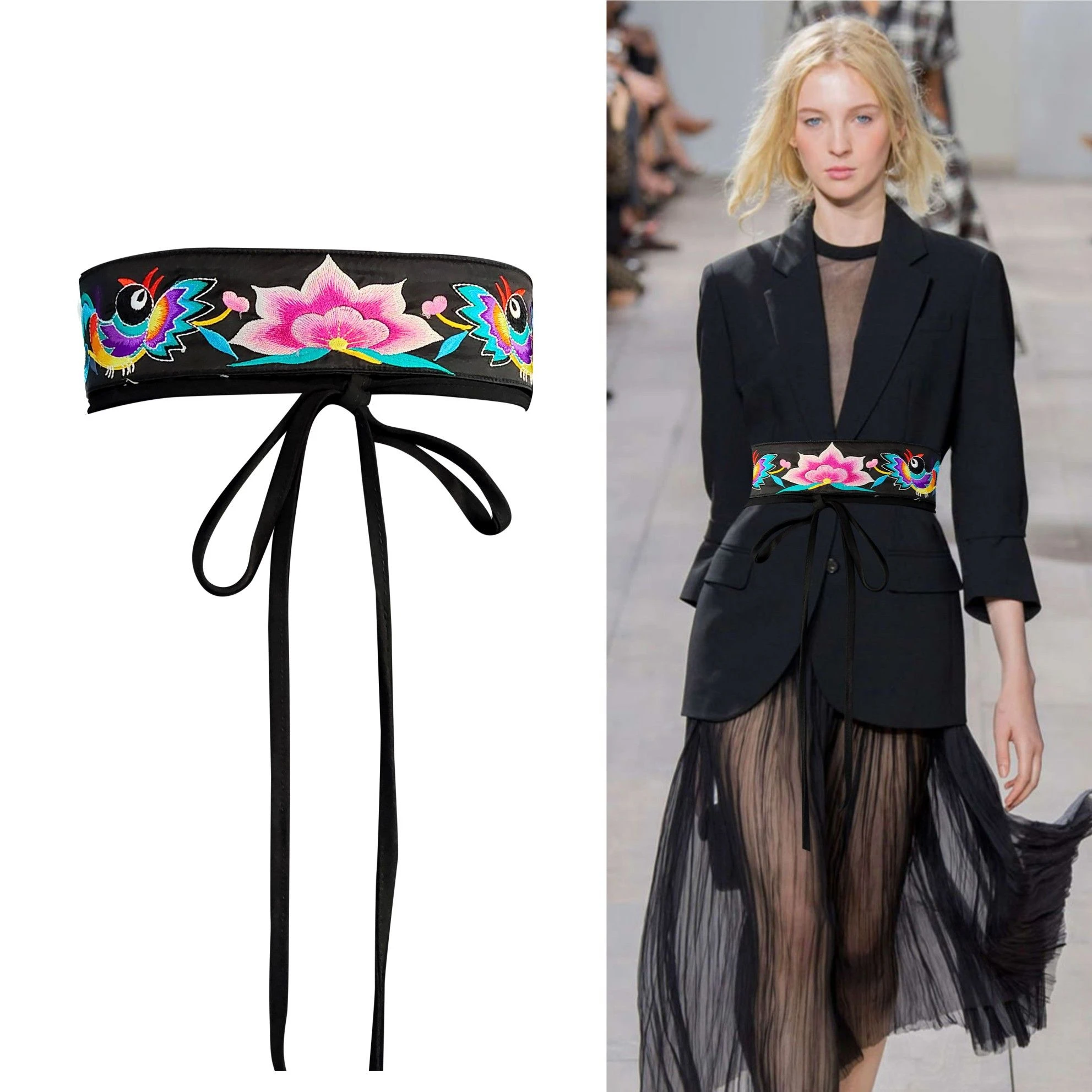 Модный ремень в китайском стиле с ручной вышивкой - Фотография_2